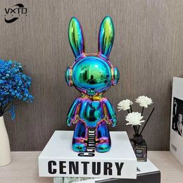 Decorative Objects Figurines Nordic Creative Space Rabbit Office Desk Figurines Cartoon Home Decoration Home Accessories Arts and Crafts Supplies T240505