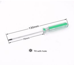 PVC Handle 30 x 130mm T8 With Hole Security T8H Torx Screwdriver for XBOX 360 Repair Tool 200pcslot8441963