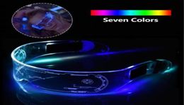 Colourful LED Luminous Glasses EL Wire Neon Party Light Up Rave Costume Decor DJ SunGlasses Halloween Decoration6571852