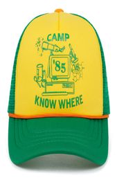 Dustin 2019 Stranger Hat Things Retro Mesh Trucker Cap Yellow Green 85 Know Where Adjustable Cap Gift Halloween6906451