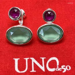 Stud Earrings 2024 UNOde50 Spanish High Quality Beautiful Gemstone Women's Romantic Jewellery Gift Bag