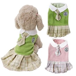 Dog JK Dress Cute Pet Skirt Apparel Small Medium Dogs Breathable Puppy Cat Shirt for Female Clothe Costume 240429
