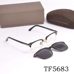 Fashion sunglasses designer TF Top for woman and manTOM eyeglass frame TF5683 business half frame eyeglass frame magnetic sun clip glasses with logo box