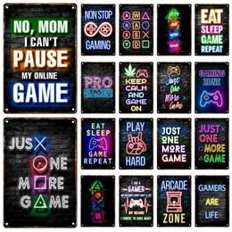 Metal Painting Metal Tin Sign Video Games Tin Signs Gaming Zone Best Gamer Decorative Iron Painting Plaque Tin Plate for Game Room Decoration T240505