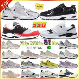 New classic 530 designer shoes White Silver Beige Angora Ivory Black Cream Grey Munsell Stone Pink mens M530 casual sneaker women MR530 outdoor sports trainers