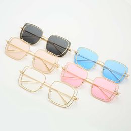 24ss New Designer Sunglasses with the Korean Version Personalized Large Frame Sunglasses Women's Diamond Inlaid Sunglasses Driving Outdoor