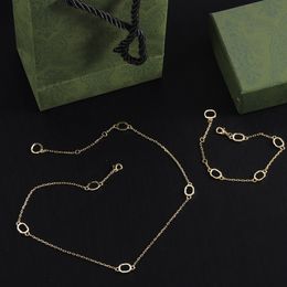 Fashion Gold Chain Necklace letters for Man Woman Necklace Lover Fashion Designer Bracelet Chains Jewelry Supply