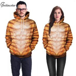 Men's Hoodies Muscle Men Sweatshirts Hooded Pullover Couple Tracksuit Animal Skin Graphic Streetwear Autumn Male Clothes