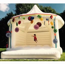 5x4.5m Full Commercial White Bounce Castle Inflatable Jumping Tent Adult Kids Bouncer Bouncy House for Wedding Party