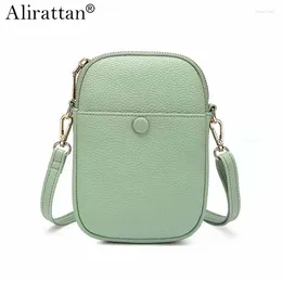 Drawstring Mini Solid Color PU Leather Crossbody Bags For Women 2024 Casual Brand Ladies Shoulder Bag Mobile Phone Coin Purse
