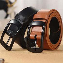 Belts Casual Business Leather Belt Retro Versatile Luxury Design Pin Buckle Waistband Trouser Dress