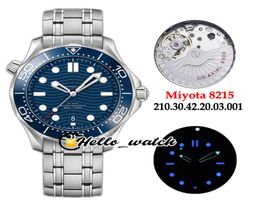 New Drive 300M Miyota 8215 Automatic Mens Watch 21030422003001 Blue Texture Dial Blue Ceramics Bezel Stainless Steel Watches 7328554