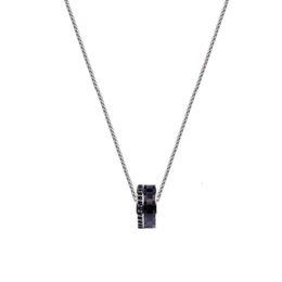neckless for woman Swarovskis Jewellery Pair Carbon Grain Transfer Bead Necklace Mens and Womens Swarovski Element Crystal Clavicle Chain