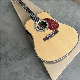 spruce rose wood, acoustic guitar D-type 45 model 41 "guitar abalone inlay, abalone binding top and back, acoustic guitar