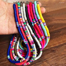 Choker Retro Ethnic Style Necklace For Women Bohemian Polymer Clay Beads String Summer Beach Dress Jewellery Accessories