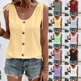 Spring/summer New Women's Sexy Casual Solid Color U-neck Tank Top T