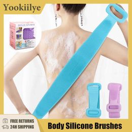 Bath Tools Accessories Silicone body brush body scrub sponge removal bathroom brush shower brush bathroom brush cleaning tools stain removal shower strip Q240430