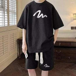 Men's Tracksuits Comfortable Sports Clothing Set Summer Casual Outfit With O-neck Short Sleeve T-shirt Elastic Drawstring Waist For A