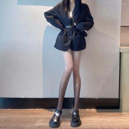 Women Socks Elegant Trendy Zircon Transparent Hollow Out For Girls Gradient Mesh Korean Crystal Stockings Fishnet Tights