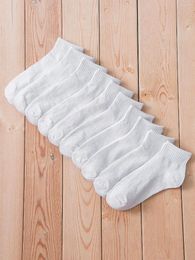 Women Socks 10 Pairs/Lot Low Cut Men Solid Colour White Breathable Sports Male Short