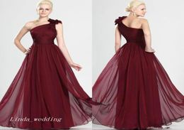 Burgundy Wine Red Evening Dress One Shoulder Long Bridesmaid Dress Maid Of Honour Dress Prom Party Gown9584163