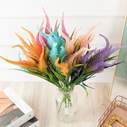 Decorative Flowers 3pcs Plastic Artificial UV Resistant Plants Easy To Clean Long-lasting Durability For Home Wedding Pink