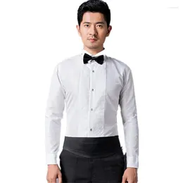 Men's Dress Shirts High Quality Cotton Groom Man Shirt Long Sleeve White Accessories 01