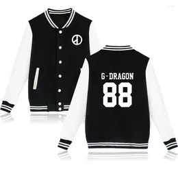 Men's Hoodies Bigbang Kpop Fashion Baseball Jacket Men Women Sweaters Casual Coats Long Sleeve Jackets Tops Plus Size XXS-XXXXL