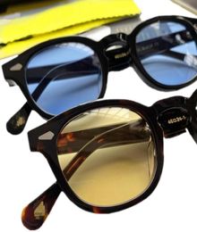LUXURY RetroVintage Johnny Depp Sunglasses UV400 SesaBlueNightvision Yellow Goggles Unisex Italy Plank Cart Round Fullrim Glass1844765