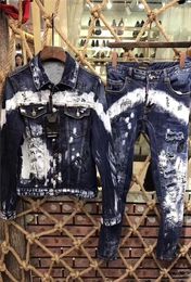 Jaqueta de jeans 2019 Men039S Longsleeeved Denim Suit de alta qualidade de alta qualidade de jeans Slim 445400865133381
