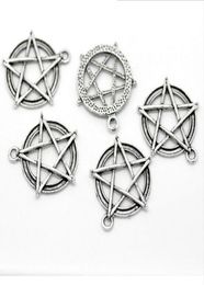 100pcslot Metal Zinc Alloy Pentagram Charms Star Charms Antique Silver for DIY Jewellery Pendant Charms Making Finding 30x28mm7107699