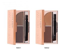HERES B2UTY 3D Sculpt Eyebrow Powder Two Color Combination Double Head Eyerbow Brush Longlasting Natural Easy to Wear Eyebrow Mak6150085