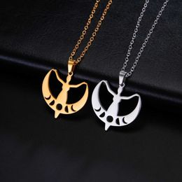 Pendant Necklaces Skyrim Moon Goddess Pendant Necklace Stainless Steel Retro Talisman Womens Necklace Jewellery 2024 New Q240430