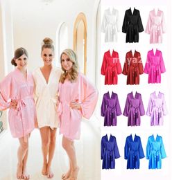 Long Sleeves Cheap Bridesmaid And Bride Robes Silk Bathrobe Wedding Party Robe Kimono Silk Satin Robes for Bridesmaid Silk Wedding3360551