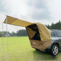 Car Truck Tent With Support Rod Sunshade Rainproof For Outdoor Self-driving Tour 205y