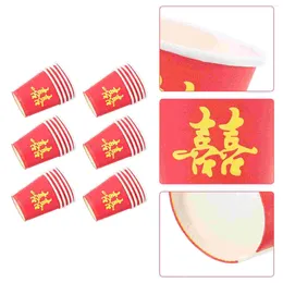 Wine Glasses 50 Pcs Paper Cups Mini Wedding Espresso For Drinks Chinese Red Coffee Xi Tea Party