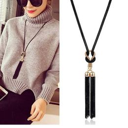 Pendant Necklaces 2024 New Womens Necklace Tassel Long Winter Sweater Chain Wholesale Sales Q2404301