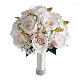 Decorative Flowers Artificial Rose Wedding Bridal Bouquet Romantic Bride Holding Bridesmaid Bouquets For Home Party Valentine's Day