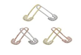 Stud 2021 Fashion 925 Sterling Silver Delicate Cz Elegant Women Jewelry Unique Designer Paperclip Safety Pin Earring8159824