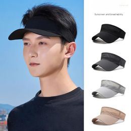 Berets Summer Breathable Air Sun Hats Men Adjustable Visor UV Protection Top Empty Solid Sports Tennis Running Sunscreen Cap Hat