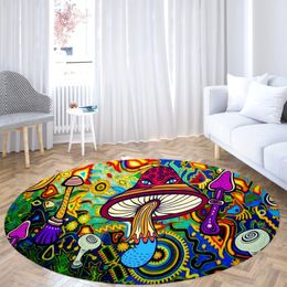 Beautiful Mushroom Round DoorMat Bedroom Living Room Home Decoration Large Carpets Printed Area Rugs 243Y