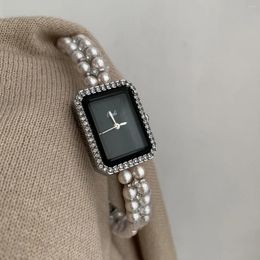 Wristwatches Pearls Bracelet Jewellery Watch Luxury Quartz Wristwatch For Women Gift Ladies Fashion