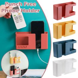 Kitchen Storage 2 In 1 Wall-mounted Mobile Phone Remote Control Multifunctional Box Wall Punch-free Rack Holders De K5X3