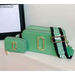 2Pcs/Set!Lady Luxury The CAMERA Bag Designer Bag Handbag Snapshot Marc Tote Classic Zipper Shoulder Bag Fashion Mini Wallet Tote Top Han 906