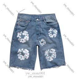 shorts men denim teara designer women short for mens luxury high qulity straight holes tight flower printing denim shorts slim hip hop street black pants 4912