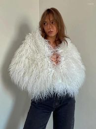 Women's Fur Selling Solid Color Faux Beach Wool Coat Multi-Color Optional Comfortable Soft Short