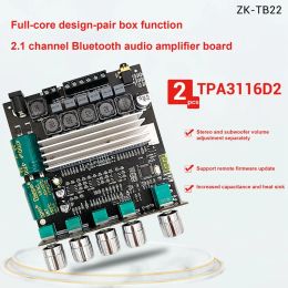 Amplifier ZKTB22 2.1 Channel Bluetooth Audio Power Amplifier Board TPA3116D2 50W+50W+100W Tweeter Subwoofer Adjustment Module