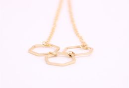 The latest elements Whole lgeometric shapes Pendant necklace regular hexagon plated necklace the gift to women6583805