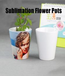 Sublimation Ceramic Flower Pot High Quality Thermal Transfer Pots Sublimated Blanks Planters Customised Heat Printing Planter A029610428