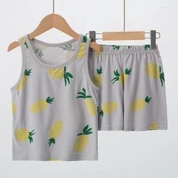 Clothing Sets Summer CHILDREN'S Cotton Vest Set Cute Pineapple Boys And Girls Sports Casual Clothes